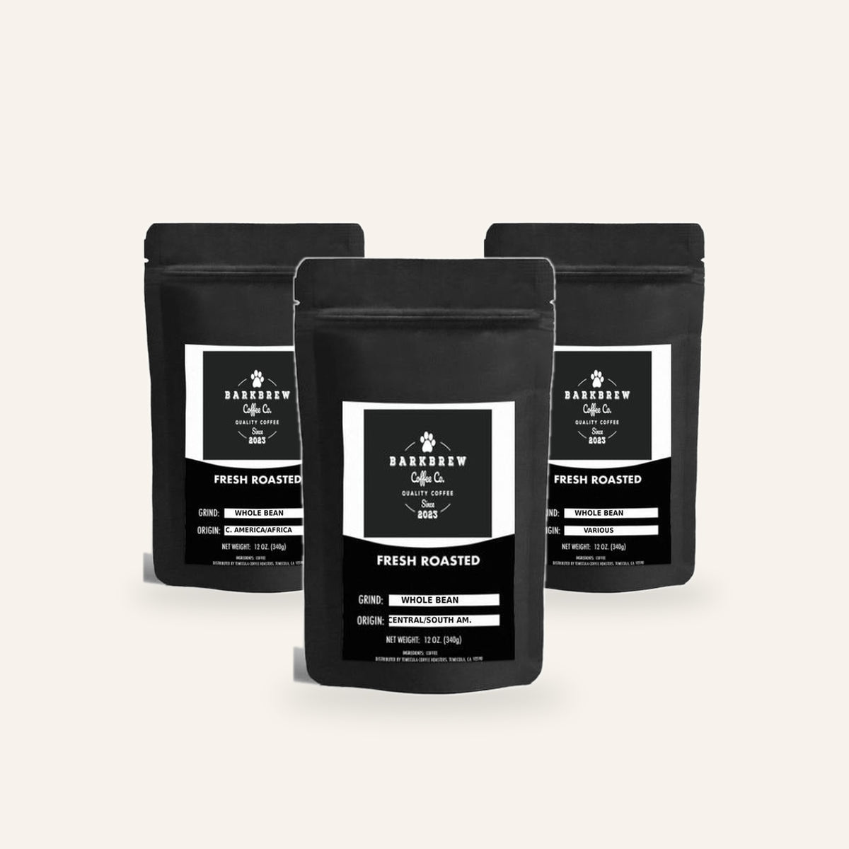 BarkBrew Starter Pack: Golden Retriever, The Dog House and Chocolate Lab 12 oz bags