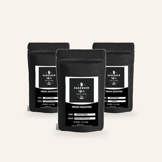 BarkBrew Starter Pack: Golden Retriever, The Dog House and Chocolate Lab 12 oz bags